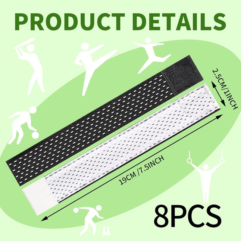 RRBXIA 8 Count Softball Sleeve Holders Breathable Mesh Material, Adjustable Straps for Sports Bands, Baseball, Soccer, Sports Shirts - Black, White - Image 3